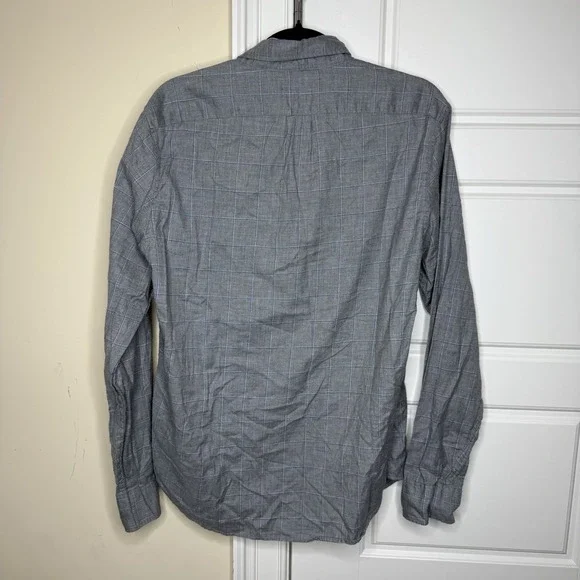 J. Crew Brush Twill Shirt Men's Medium Grey Plaid Slim Slim Fit Flannel G8286 - Picture 3 of 6